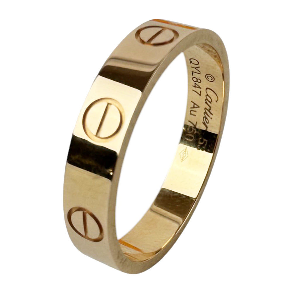 CARTIER Gold Mini Love Ring Size M 1/2 LHQ383