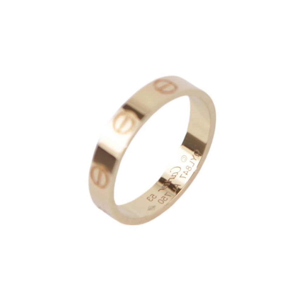 CARTIER Gold Mini Love Ring Size M 1/2 LHQ383