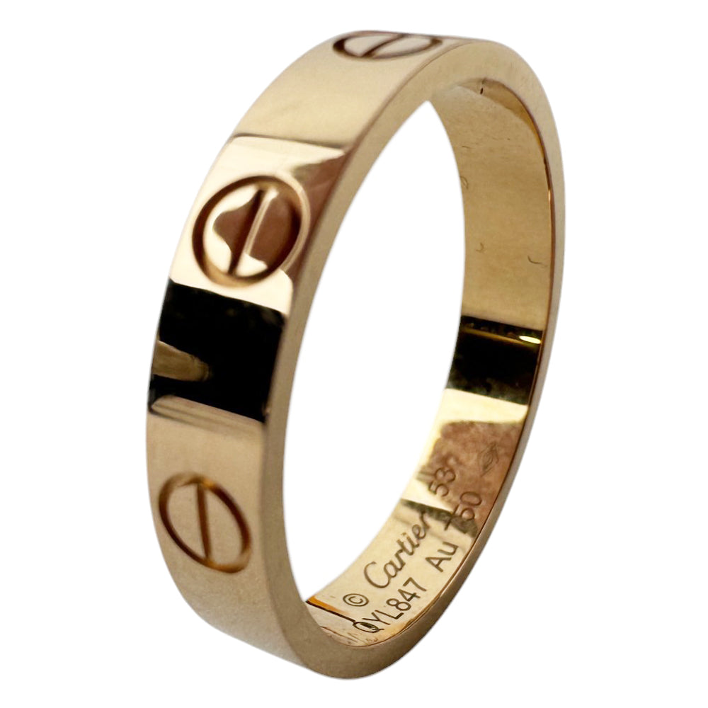 CARTIER Gold Mini Love Ring Size M 1/2 LHQ383