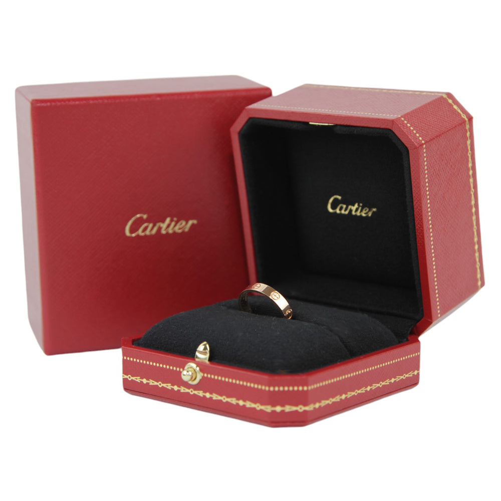 CARTIER Gold Mini Love Ring Size M 1/2 LHQ383