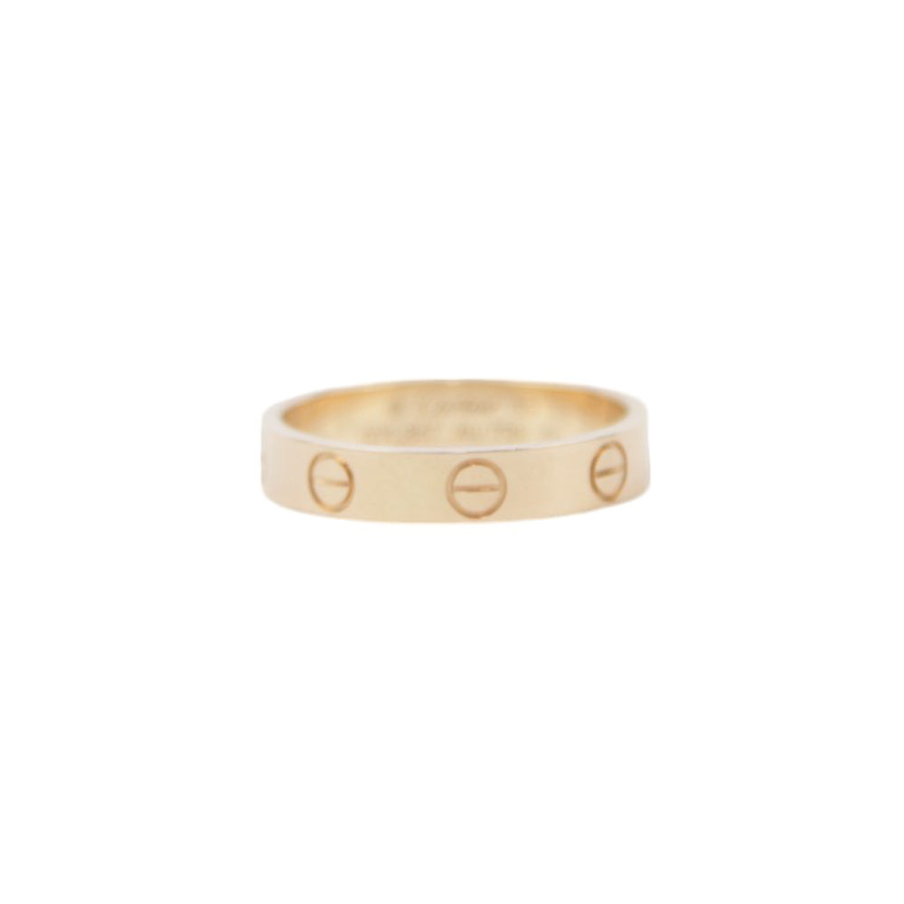 CARTIER Gold Mini Love Ring Size M 1/2 LHQ383