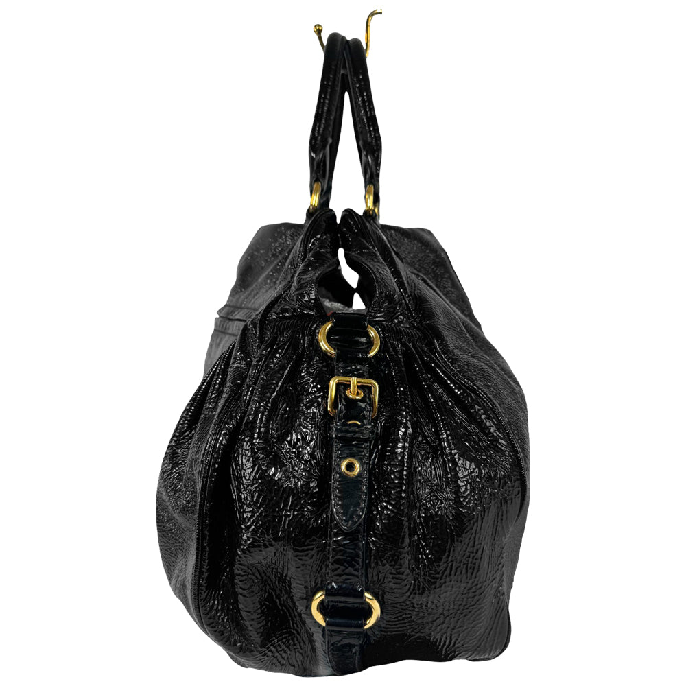 MIU MIU Black Patent Leather Shoulder Bag LHQ385