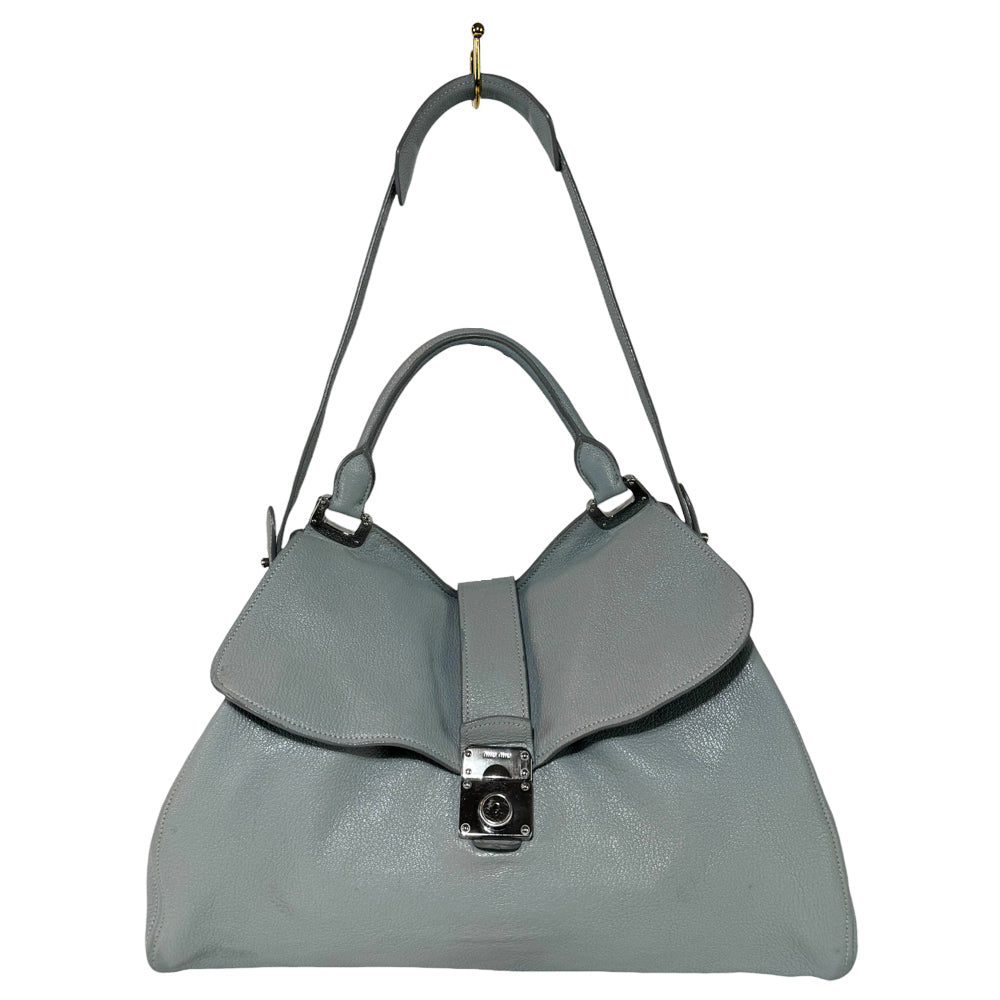 MIU MIU Grey Leather Shoulder Bag LHQ386