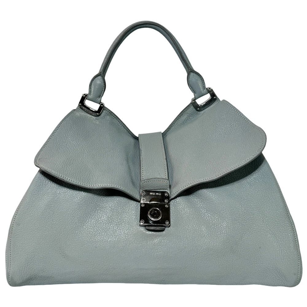 MIU MIU Grey Leather Shoulder Bag LHQ386