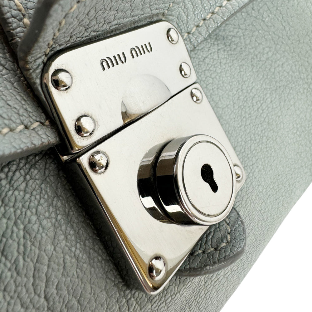 MIU MIU Grey Leather Shoulder Bag LHQ386