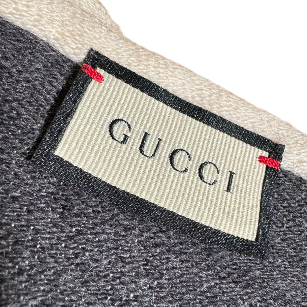 GUCCI GG Black/Brown Wool Scarf LHQ392