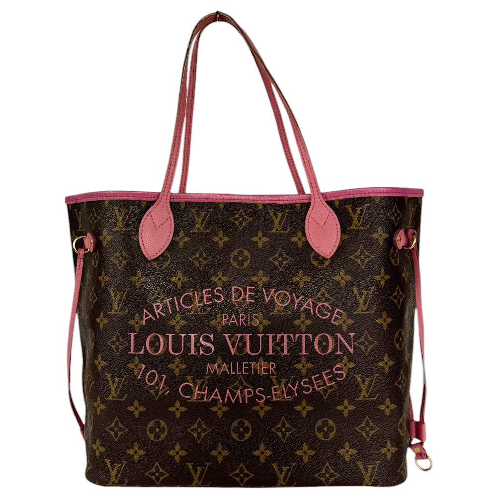 LOUIS VUITTON Neverfull MM Monogram Ikat Rose Velour LHQ397