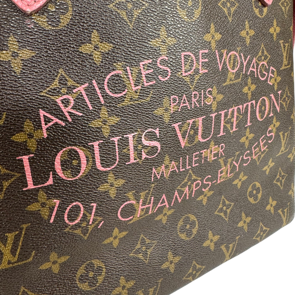 LOUIS VUITTON Neverfull MM Monogram Ikat Rose Velour LHQ397