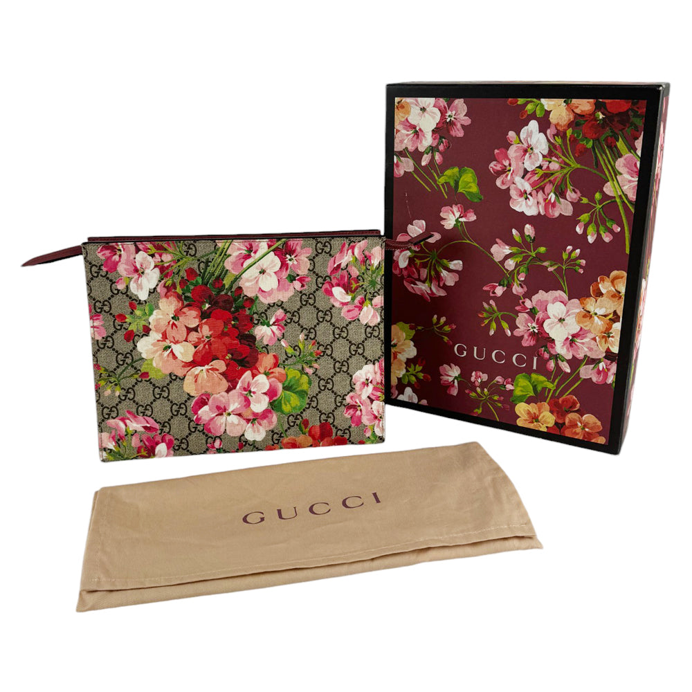 GUCCI GG Supreme Bloom Clutch Bag LHQ418