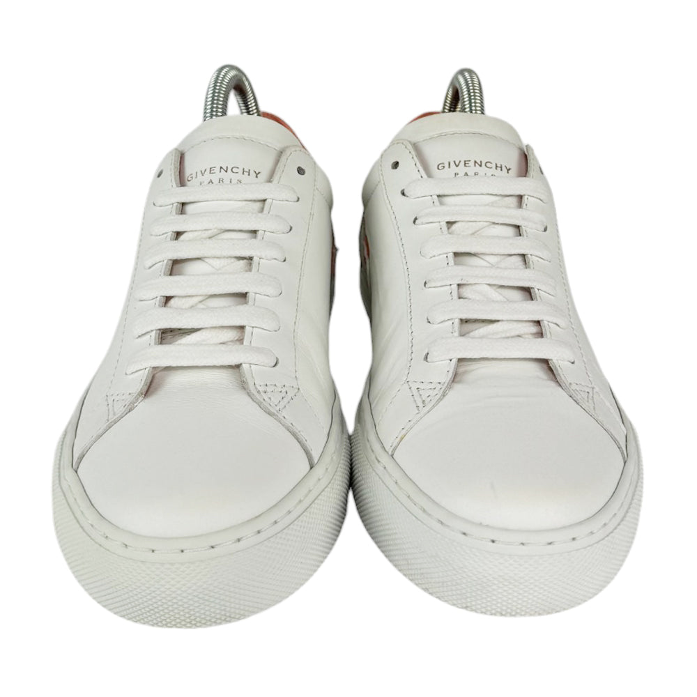 GIVENCHY White/Pink Reverse Logo Trainers Size 4 UK LHQ419