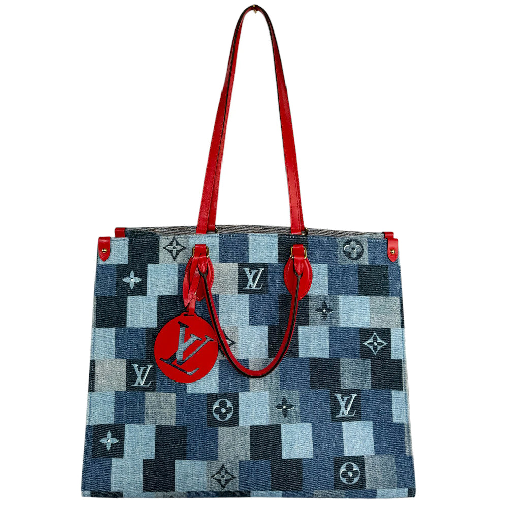 LOUIS VUITTON On The Go GM Denim Rouge LHQ436