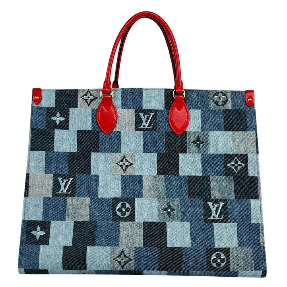 LOUIS VUITTON On The Go GM Denim Rouge LHQ436