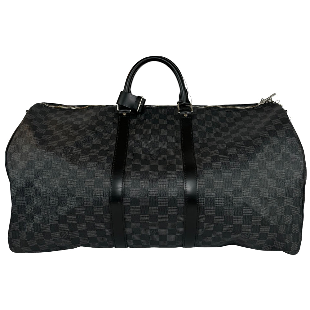 LOUIS VUITTON Keepall Bandouliere 55 Daimer Graphite With Strap LHQ447