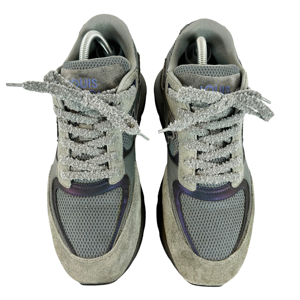 LOUIS VUITTON Run Away Trainers Grey Suede Size 8 UK LHQ448
