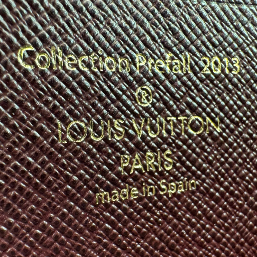 LOUIS VUITTON Paillettes Sequin Zippy Wallet Damier Ebene LHQ462