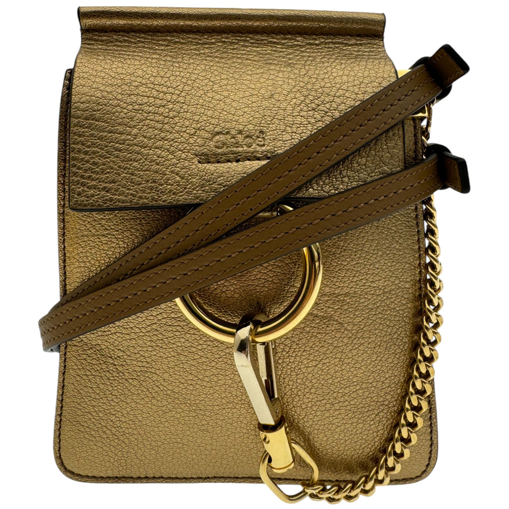 CHLOE Mini Faye Gold Crossbody Bag LHQ467