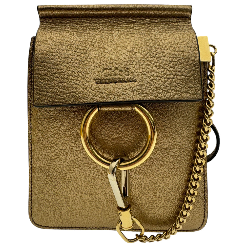 CHLOE Mini Faye Gold Crossbody Bag LHQ467