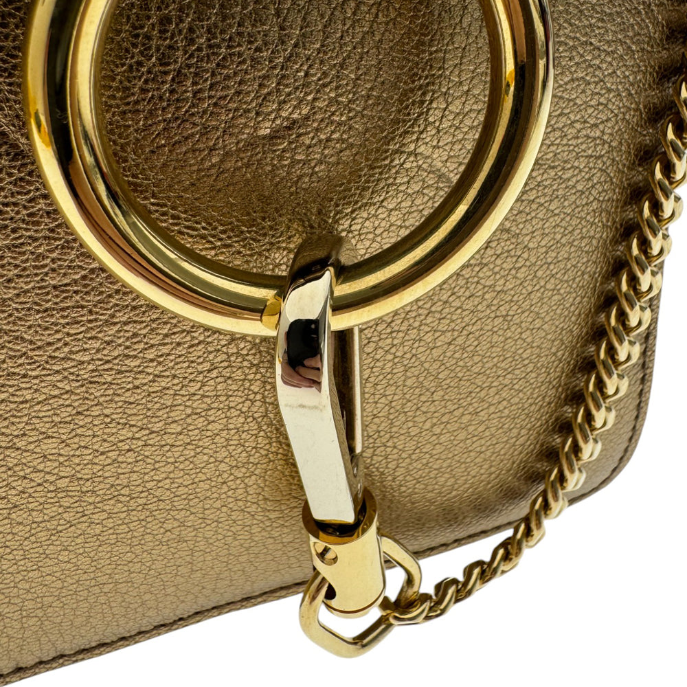 CHLOE Mini Faye Gold Crossbody Bag LHQ467