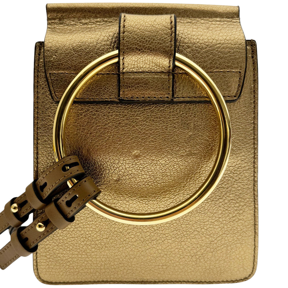 CHLOE Mini Faye Gold Crossbody Bag LHQ467