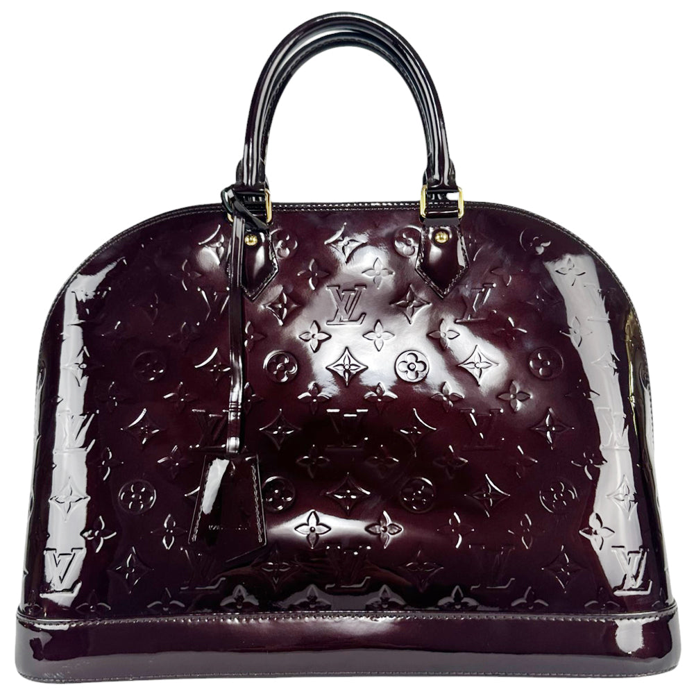 LOUIS VUITTON Alma GM Burgundy Patent Leather Empreinte LHQ471