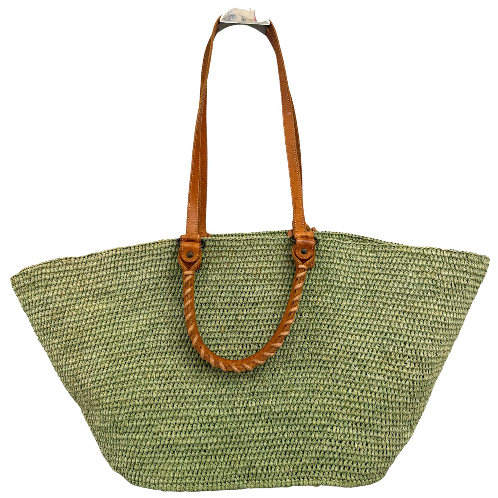 BALENCIAGA Raffia Green Tote Bag LHQ477