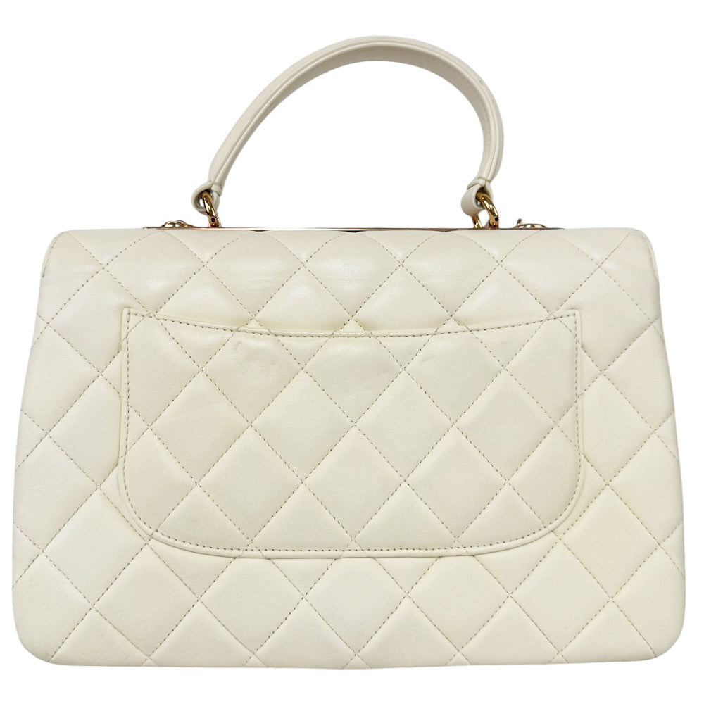 CHANEL Trendy CC Flap White Leather Shoulder Bag LHQ490