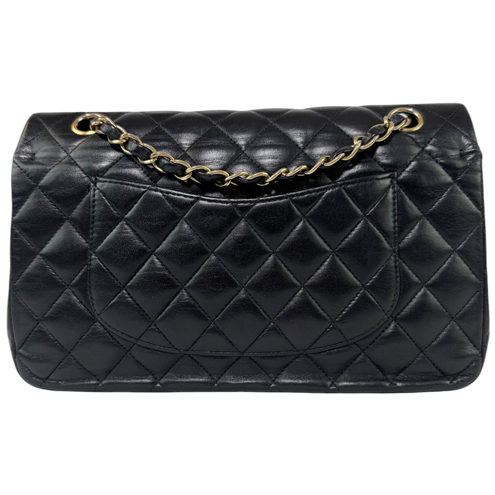 CHANEL Medium Classic Flap Black Leather Shoulder Bag LHQ491