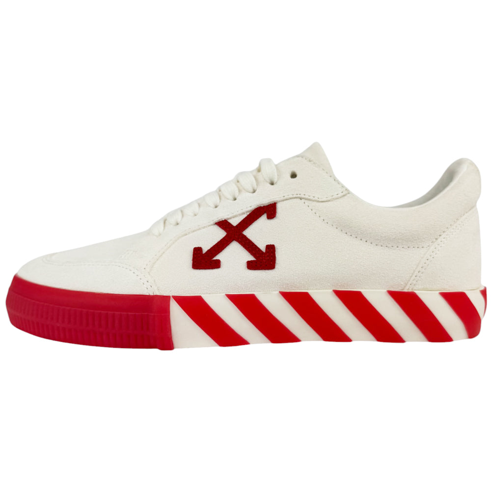 OFF-WHITE Low Vulcanized Red and White Canvas Trainers Size 9 UK LHQ498