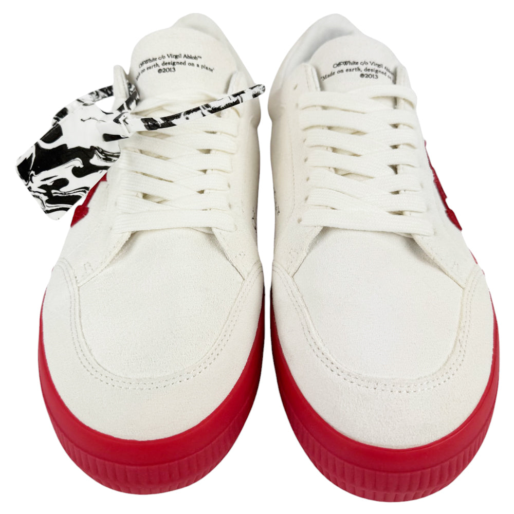 OFF-WHITE Low Vulcanized Red and White Canvas Trainers Size 9 UK LHQ498