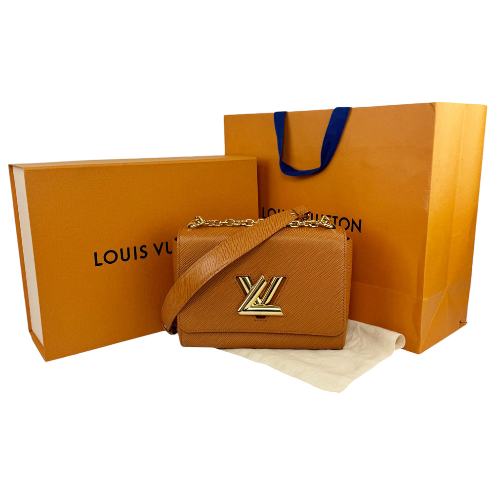 LOUIS VUITTON Epi Twist MM Leather Brown Shoulder Bag LHQ501