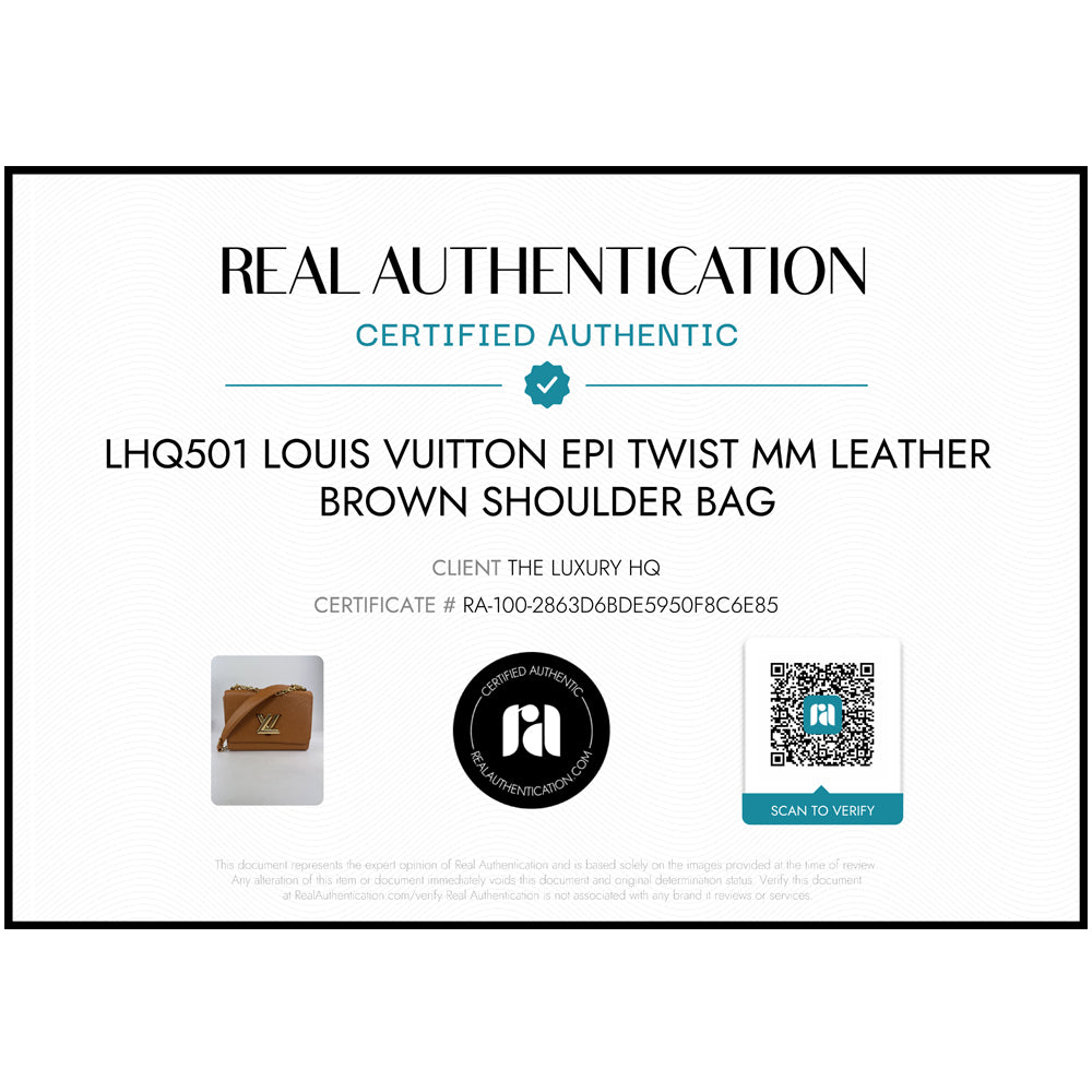 LOUIS VUITTON Epi Twist MM Leather Brown Shoulder Bag LHQ501