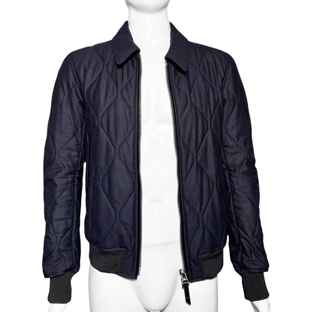 TOM FORD Quilted Navy Double Zip Pocket Jacket Size Large LHQ514