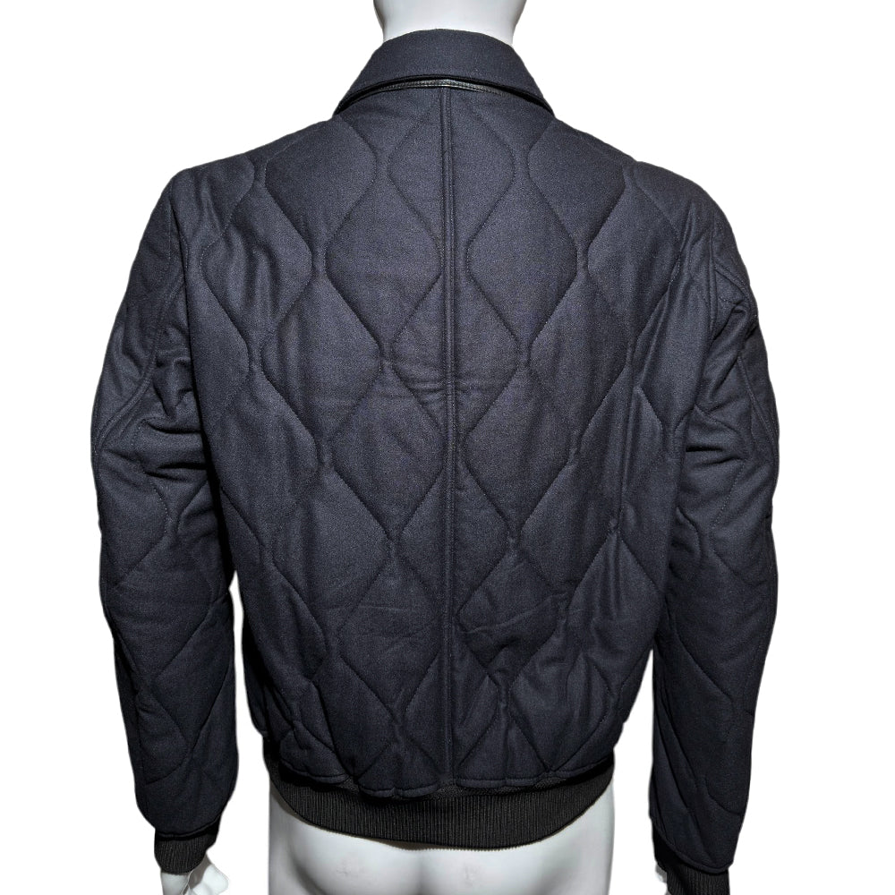 TOM FORD Quilted Navy Double Zip Pocket Jacket Size Large LHQ514