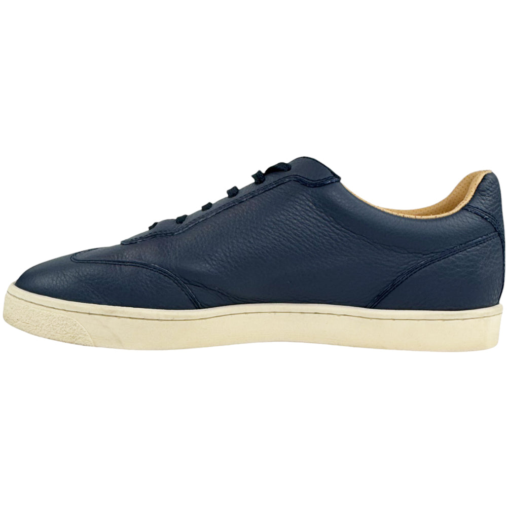 BRUNELLO CUCINELLI Navy Leather Trainers Size 9 UK LHQ517