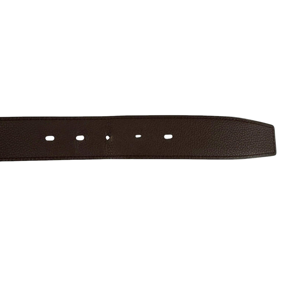 HERMES Quentin Brown Reversible Leather Belt Size 100cm LHQ519