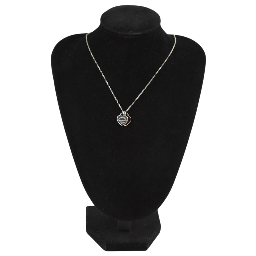 TIFFANY & Co Double Heart Rose Gold Return To Necklace LHQ583