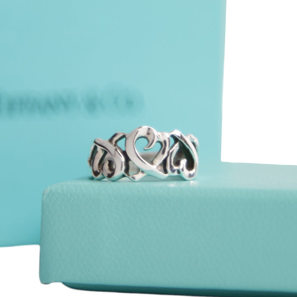 TIFFANY & CO Paloma Picasso Triple Heart Ring Size J LHQ592
