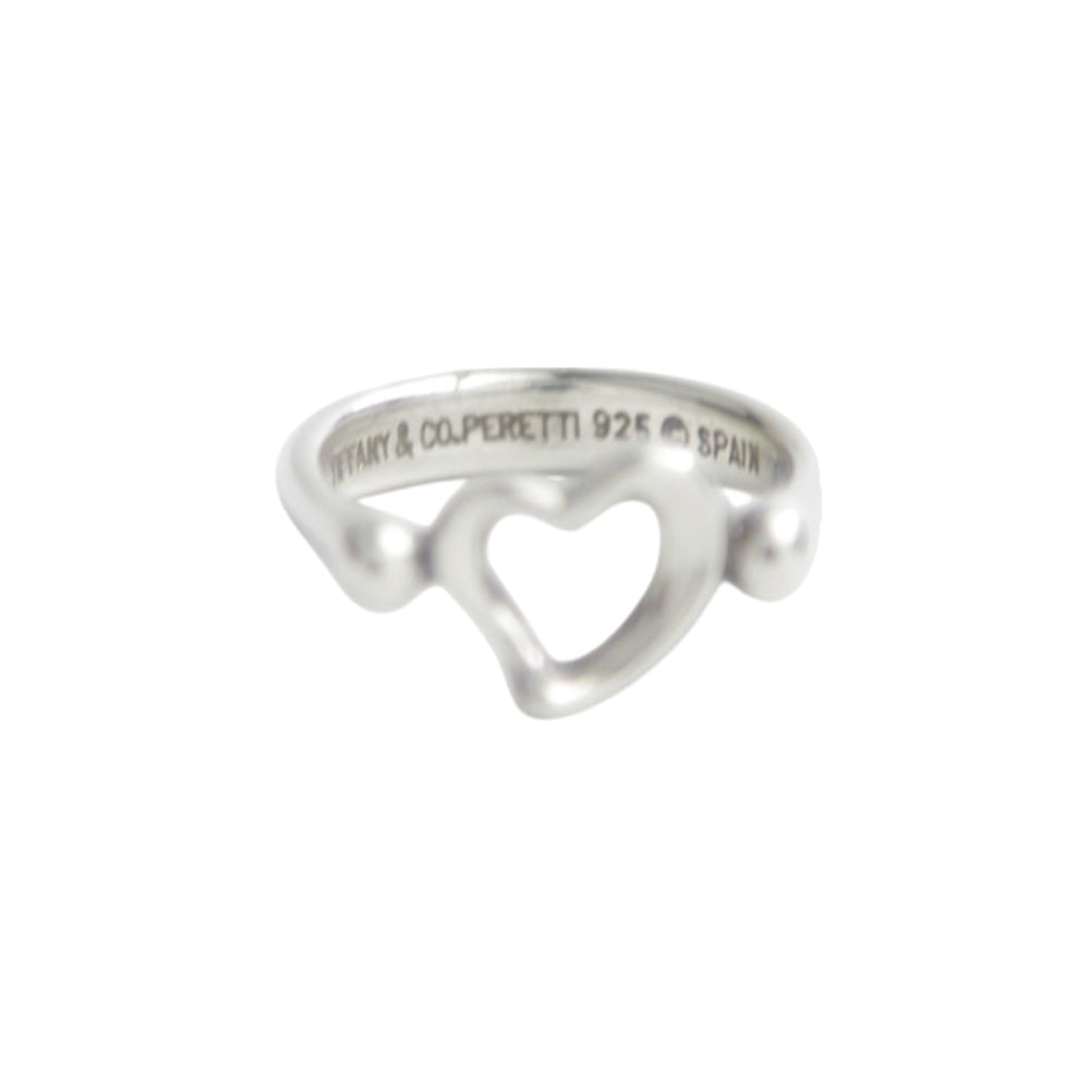 TIFFANY & CO Open Heart Ring Size H LHQ597