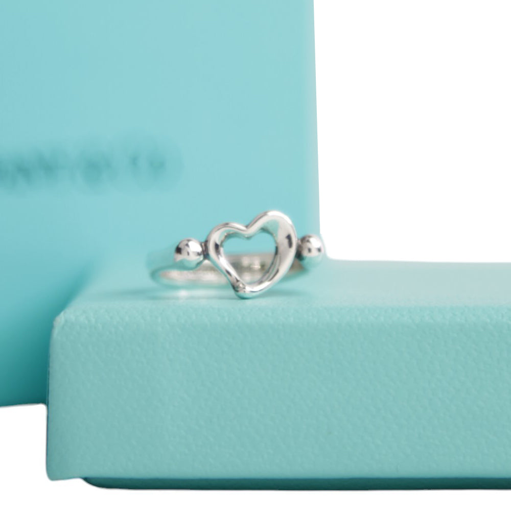 TIFFANY & CO Open Heart Ring Size H LHQ597