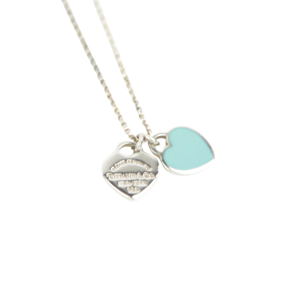 TIFFANY & CO Double Heart Blue Return To Necklace LHQ598