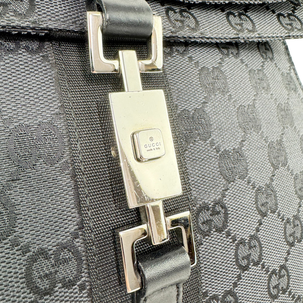 GUCCI GG Black Canvas Backpack LHQ600