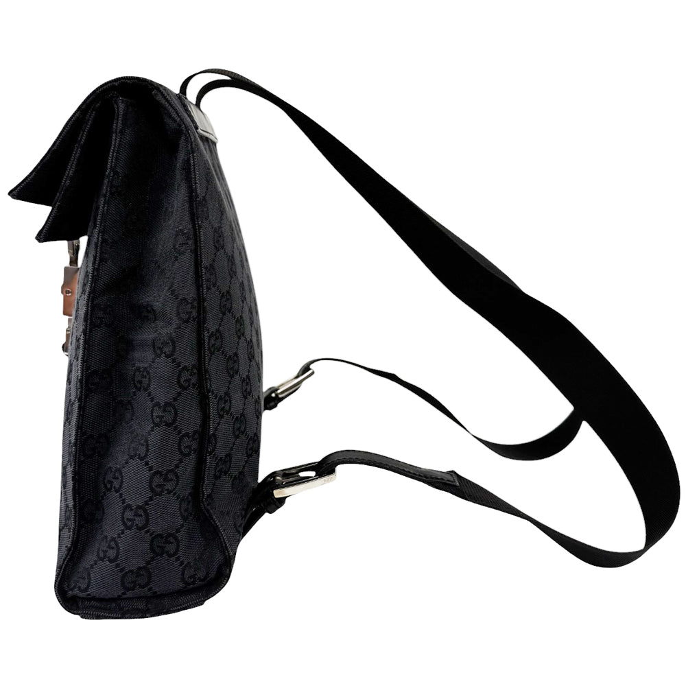 GUCCI GG Black Canvas Backpack LHQ600