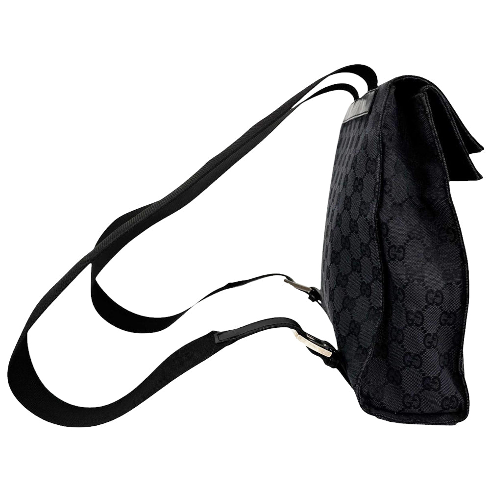 GUCCI GG Black Canvas Backpack LHQ600