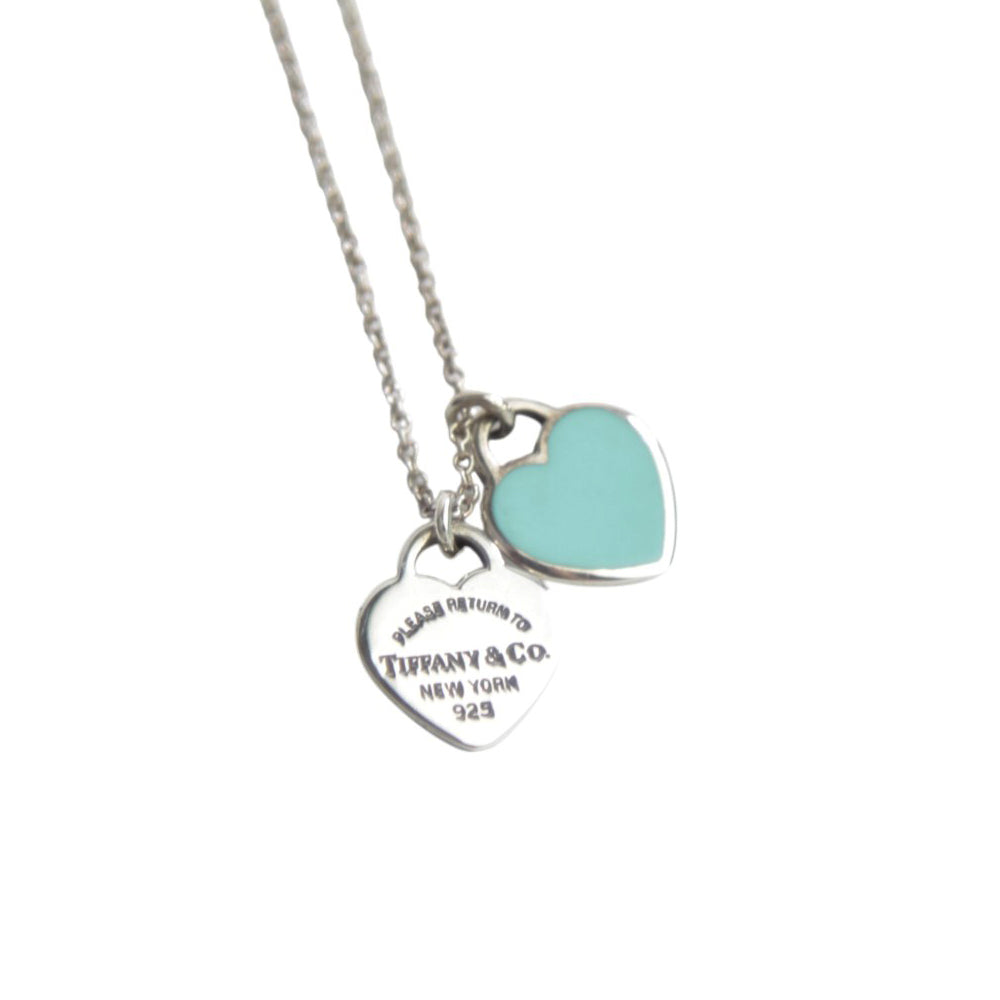 TIFFANY & CO Double Heart Blue Return To Necklace LHQ602