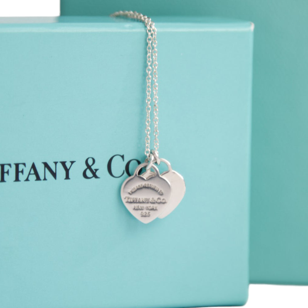 TIFFANY & CO Double Heart Return To Necklace LHQ617