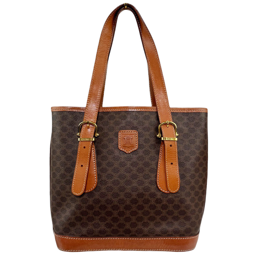 CELINE Macadam Brown Bucket Tote Bag LHQ623