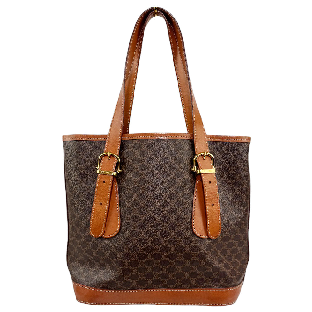 CELINE Macadam Brown Bucket Tote Bag LHQ623