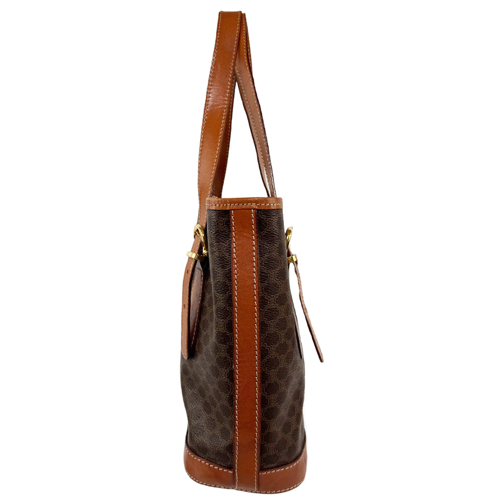 CELINE Macadam Brown Bucket Tote Bag LHQ623