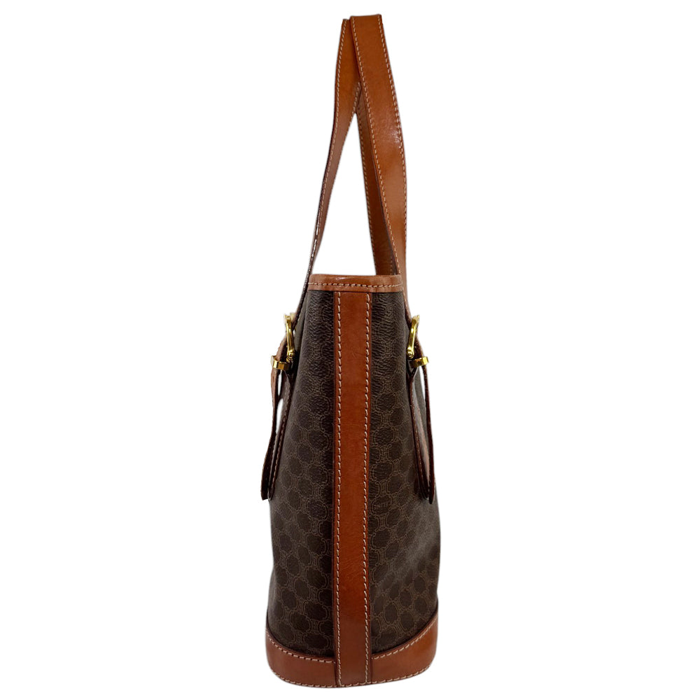 CELINE Macadam Brown Bucket Tote Bag LHQ623