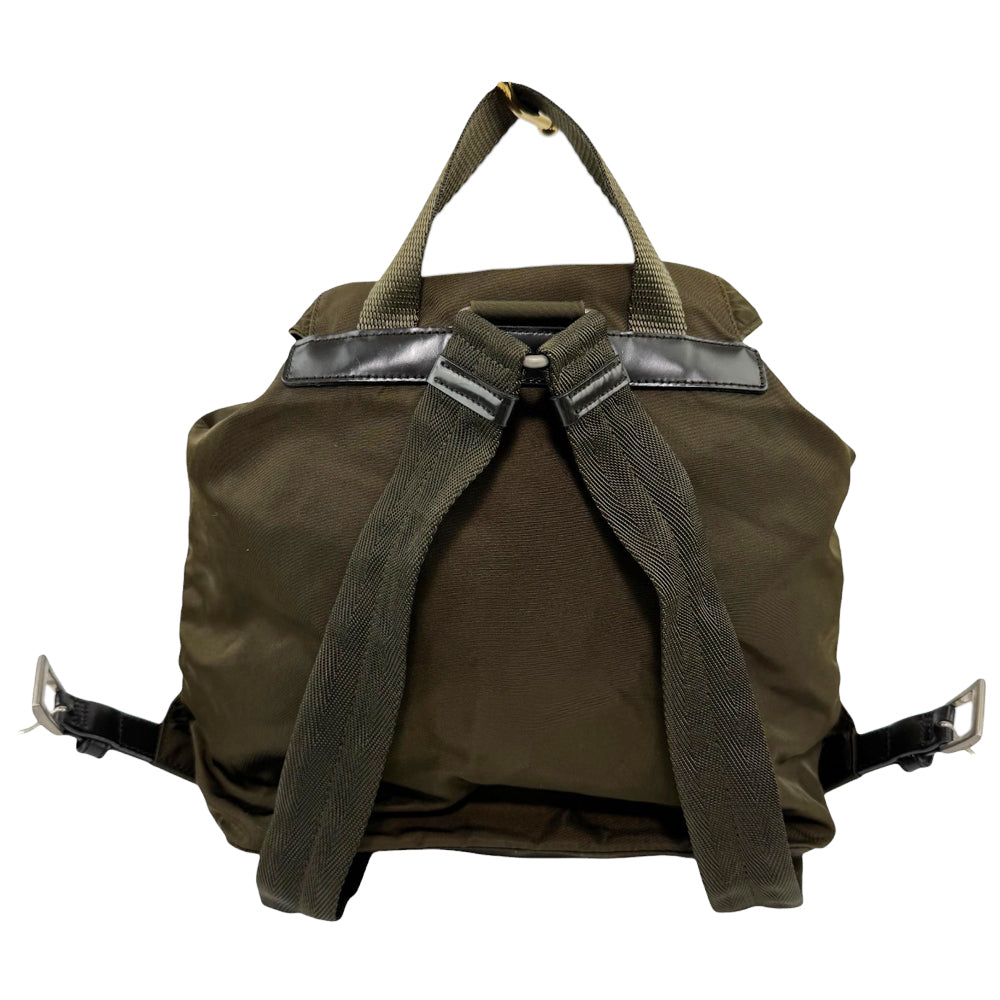 PRADA Khaki Nylon Backpack LHQ624